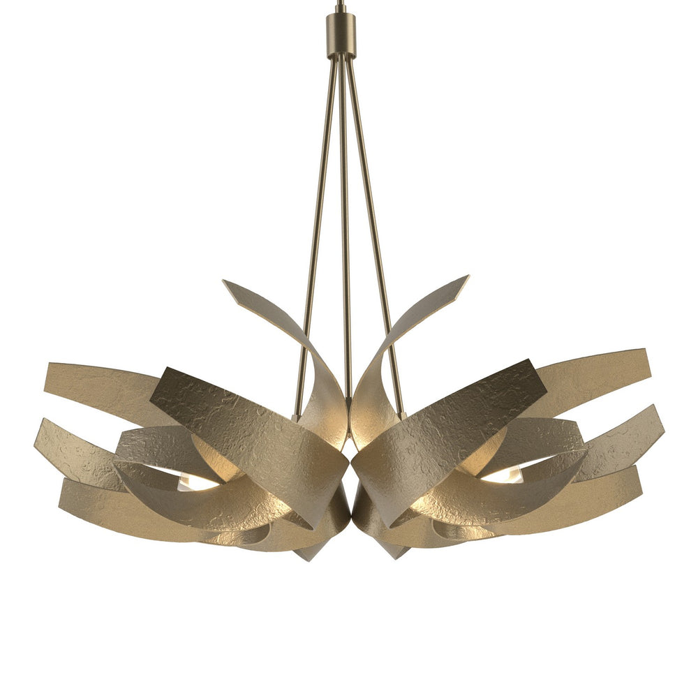 Hubbardton Forge - Six Light Pendant - Corona - Soft Gold- Union Lighting Luminaires Decor