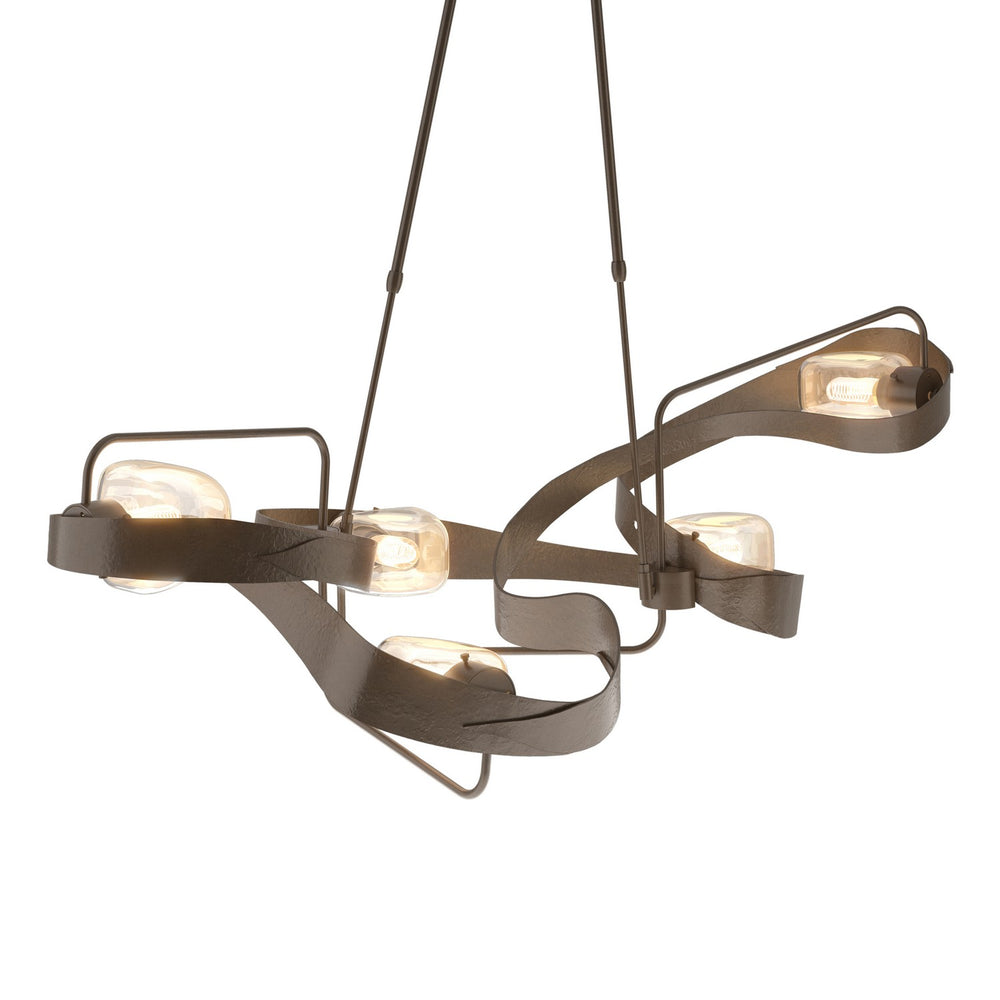 Hubbardton Forge - Five Light Pendant - Graffiti - Bronze- Union Lighting Luminaires Decor