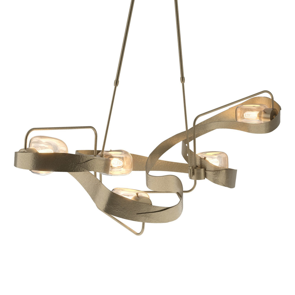Hubbardton Forge - Five Light Pendant - Graffiti - Soft Gold- Union Lighting Luminaires Decor