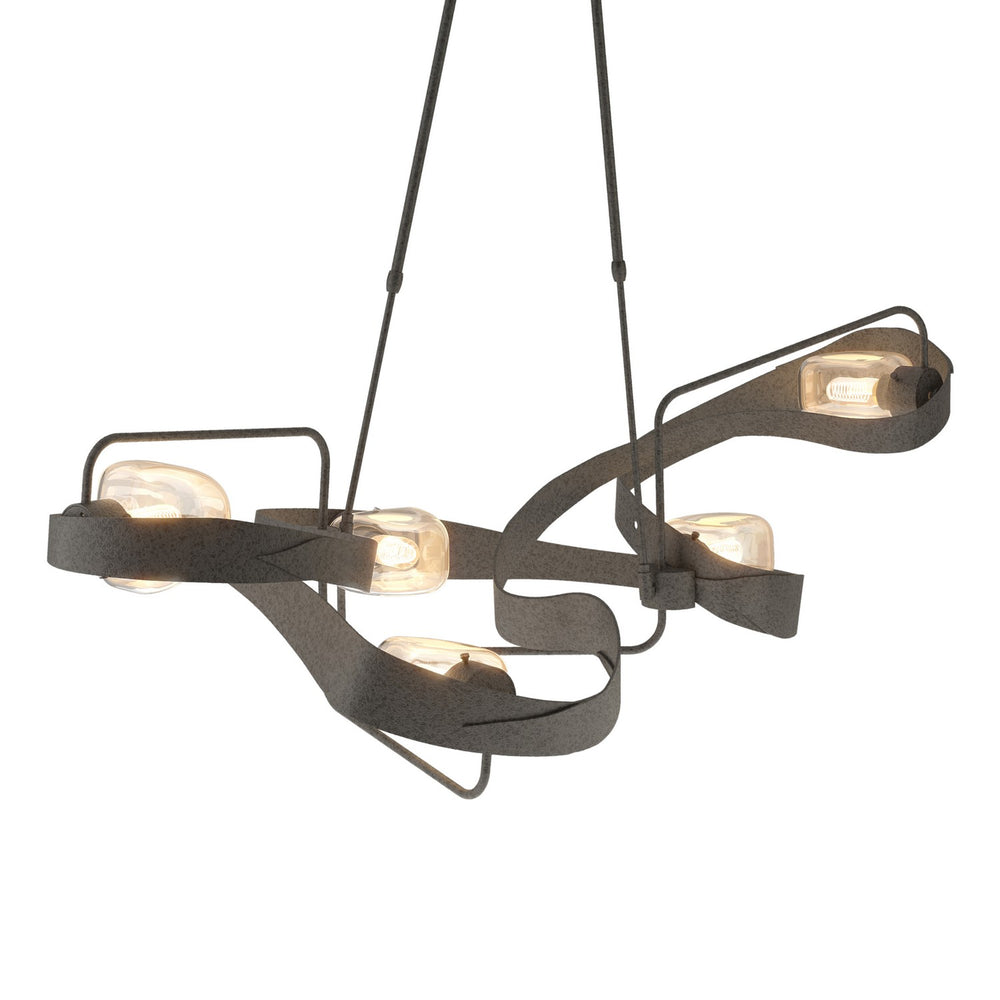 Hubbardton Forge - Five Light Pendant - Graffiti - Natural Iron- Union Lighting Luminaires Decor
