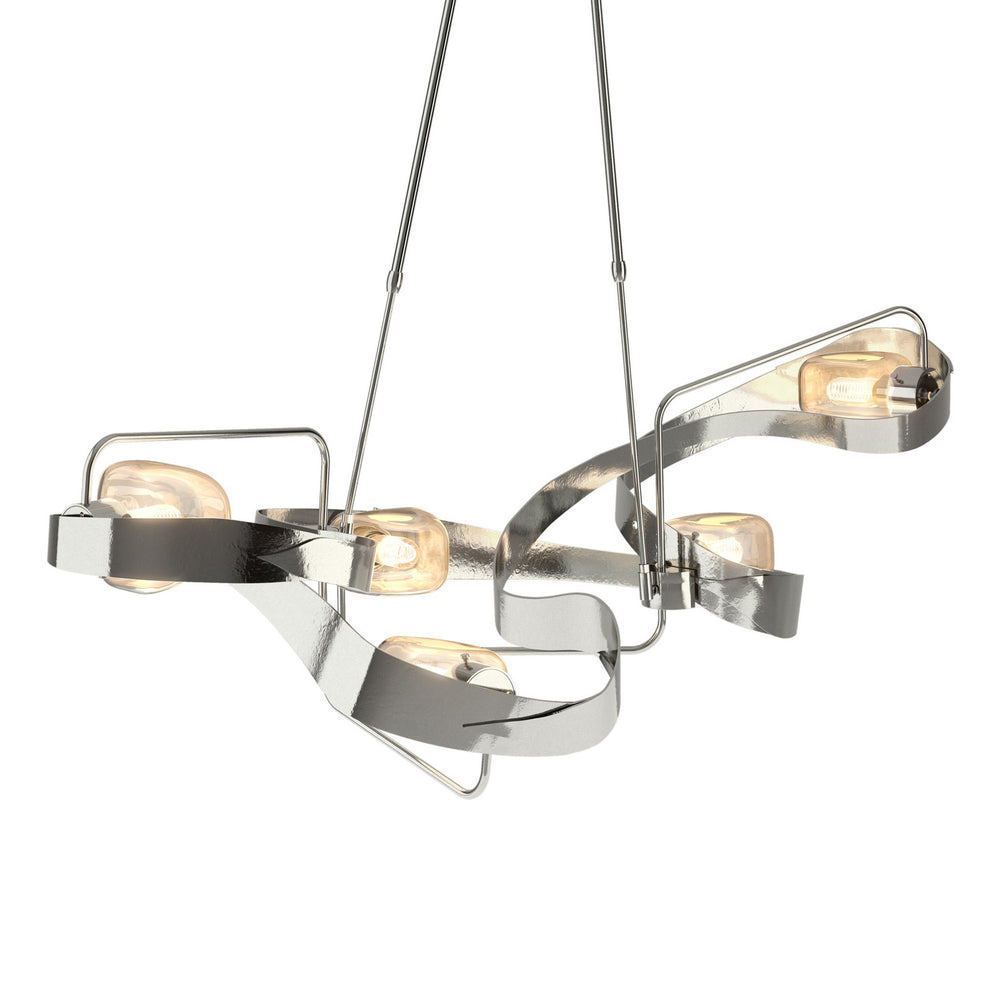 Hubbardton Forge - Five Light Pendant - Graffiti - Sterling- Union Lighting Luminaires Decor