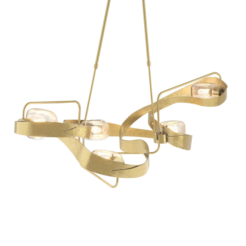 Hubbardton Forge - Five Light Pendant - Graffiti - Modern Brass- Union Lighting Luminaires Decor