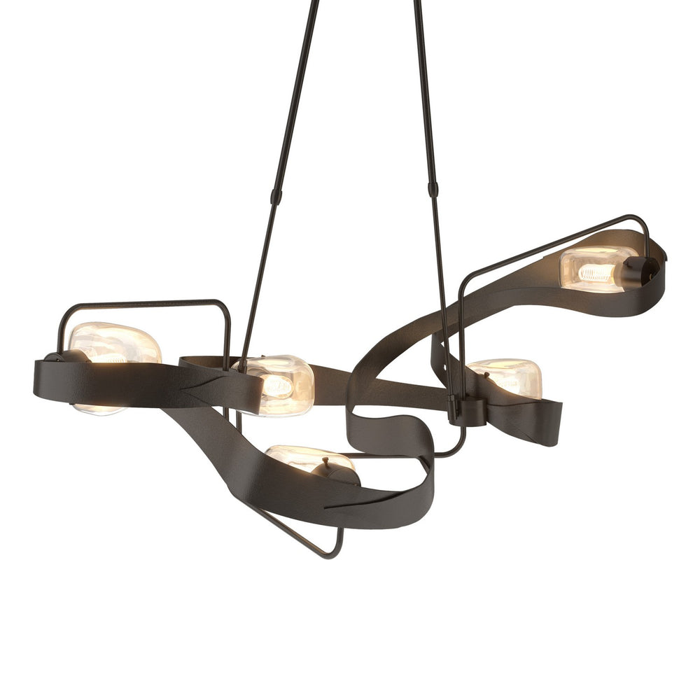 Hubbardton Forge - Five Light Pendant - Graffiti - Oil Rubbed Bronze- Union Lighting Luminaires Decor