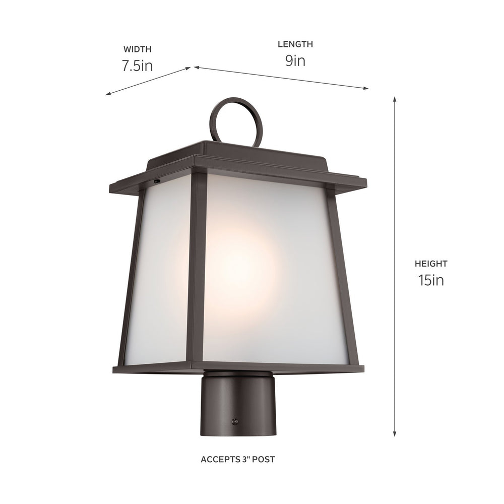 Kichler Canada - One Light Outdoor Post Mount - Noward - Olde Bronze- Union Lighting Luminaires Decor