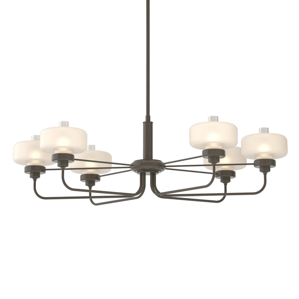 Hubbardton Forge - Six Light Pendant - Nola - Dark Smoke- Union Lighting Luminaires Decor