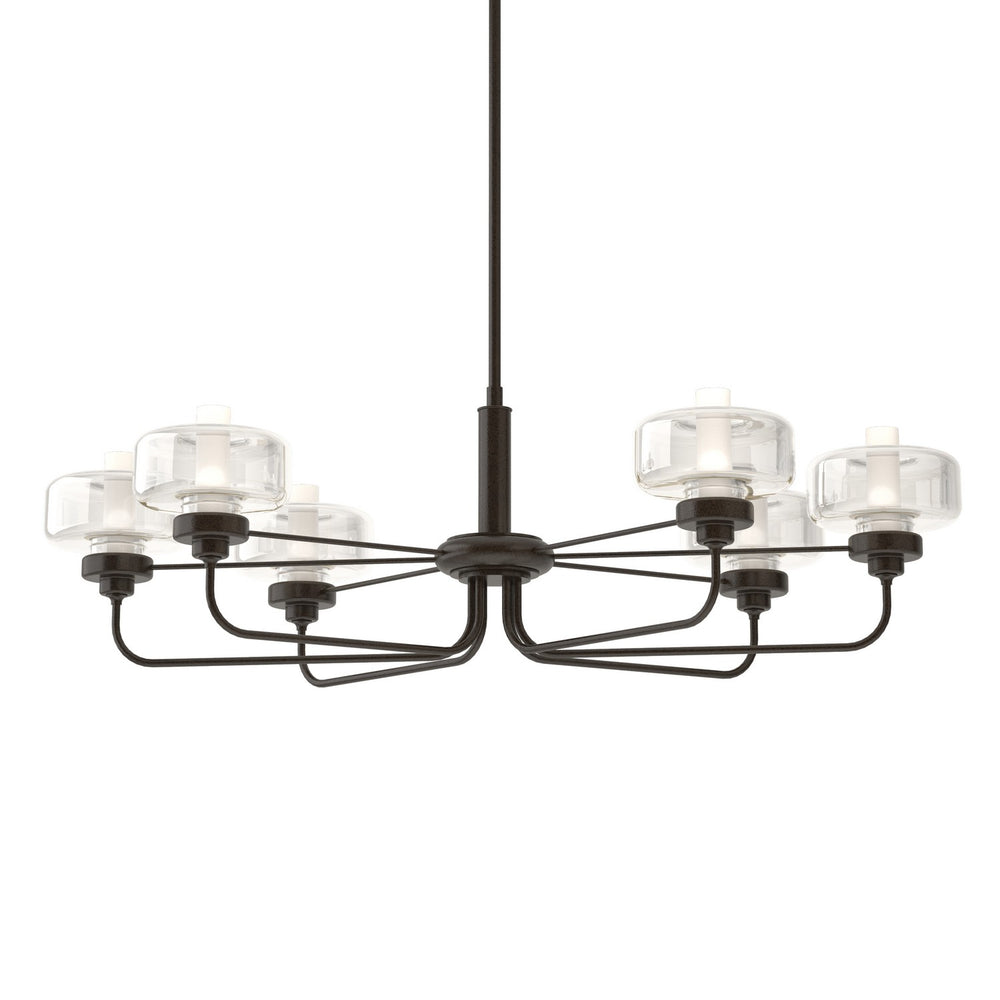 Hubbardton Forge - Six Light Pendant - Nola - Oil Rubbed Bronze- Union Lighting Luminaires Decor
