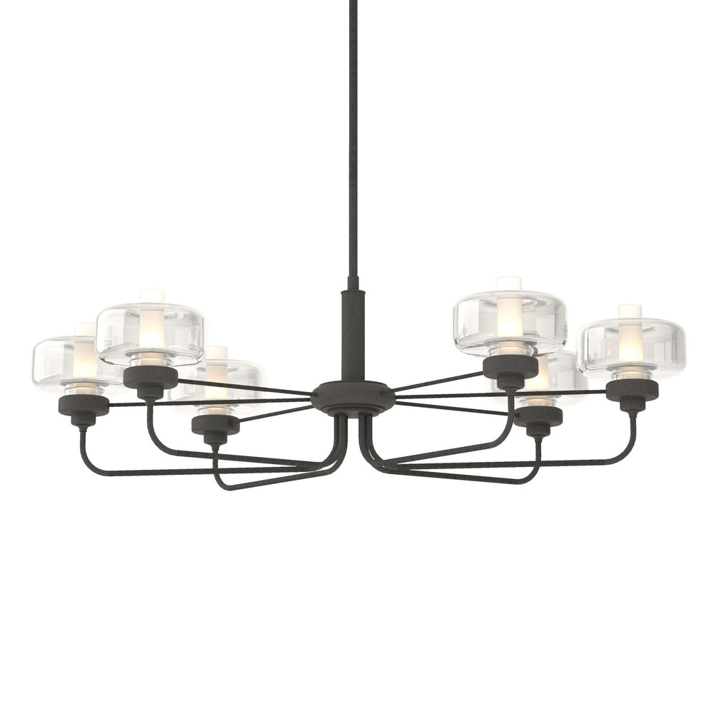 Hubbardton Forge - Six Light Pendant - Nola - Natural Iron- Union Lighting Luminaires Decor