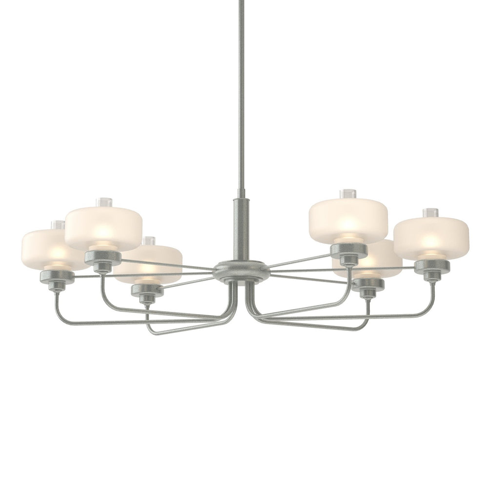 Hubbardton Forge - Six Light Pendant - Nola - Vintage Platinum- Union Lighting Luminaires Decor