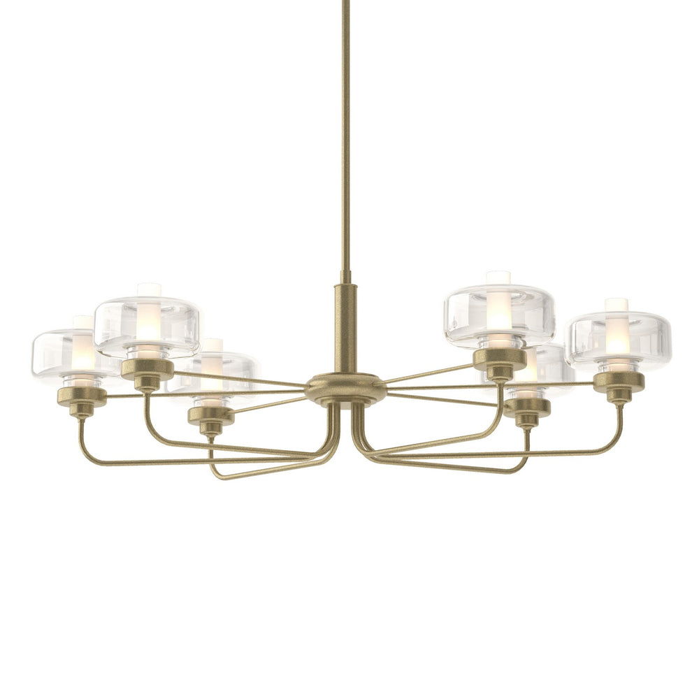 Hubbardton Forge - Six Light Pendant - Nola - Soft Gold- Union Lighting Luminaires Decor