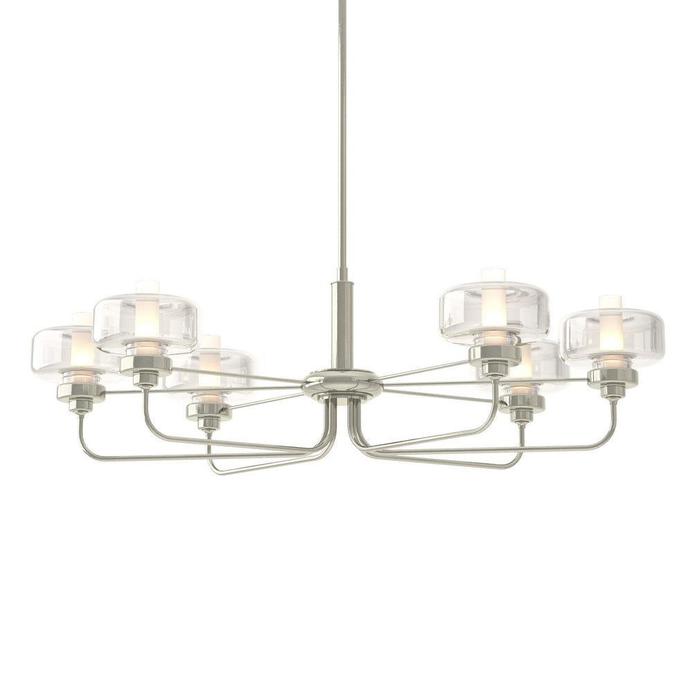 Hubbardton Forge - Six Light Pendant - Nola - Sterling- Union Lighting Luminaires Decor