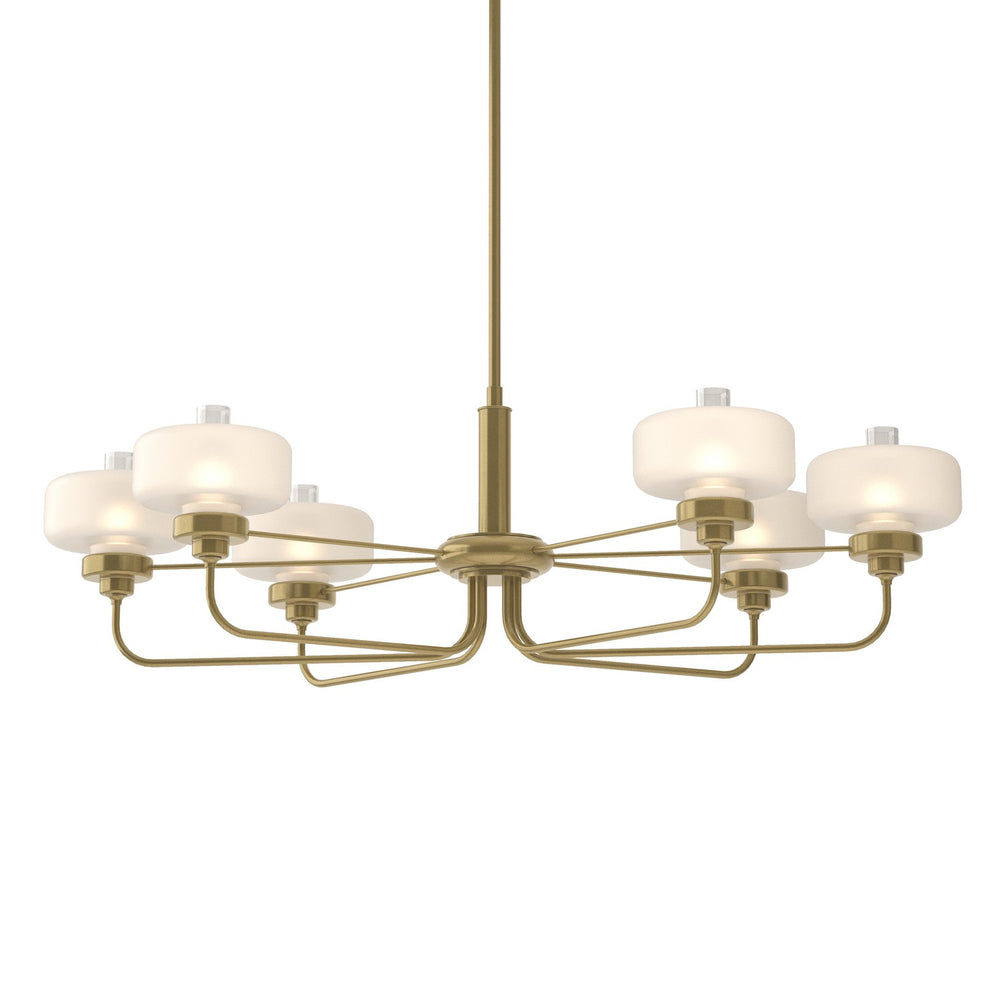 Hubbardton Forge - Six Light Pendant - Nola - Modern Brass- Union Lighting Luminaires Decor