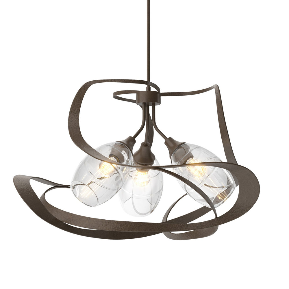 Hubbardton Forge - Three Light Pendant - Nest - Bronze- Union Lighting Luminaires Decor
