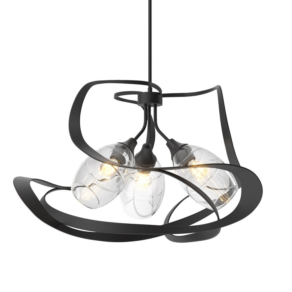 Hubbardton Forge - Three Light Pendant - Nest - Black- Union Lighting Luminaires Decor