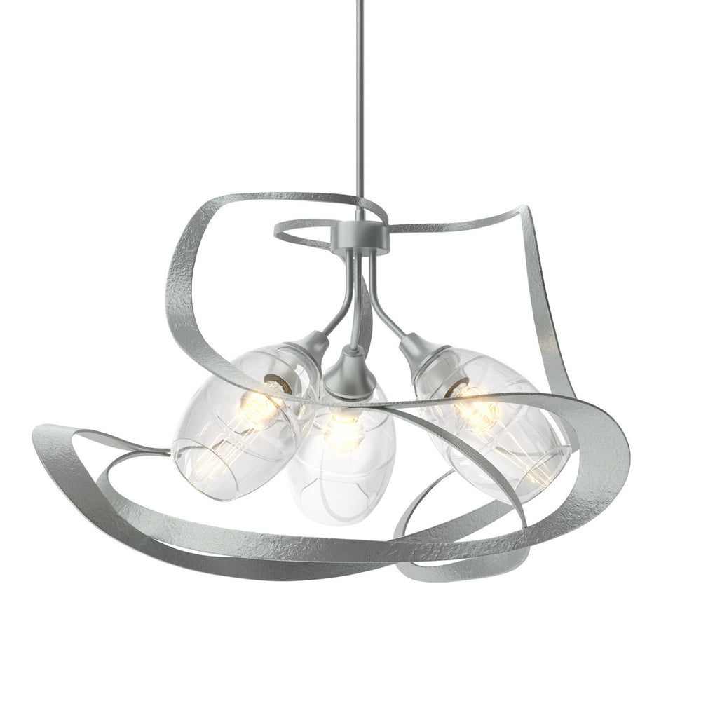 Hubbardton Forge - Three Light Pendant - Nest - Vintage Platinum- Union Lighting Luminaires Decor