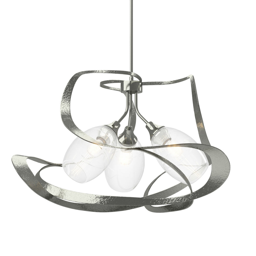 Hubbardton Forge - Three Light Pendant - Nest - Sterling- Union Lighting Luminaires Decor