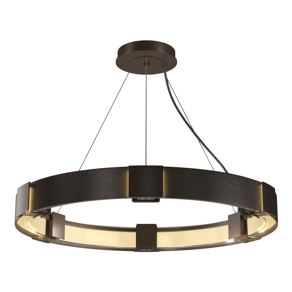Hubbardton Forge - Six Light Pendant - Aura - Bronze- Union Lighting Luminaires Decor