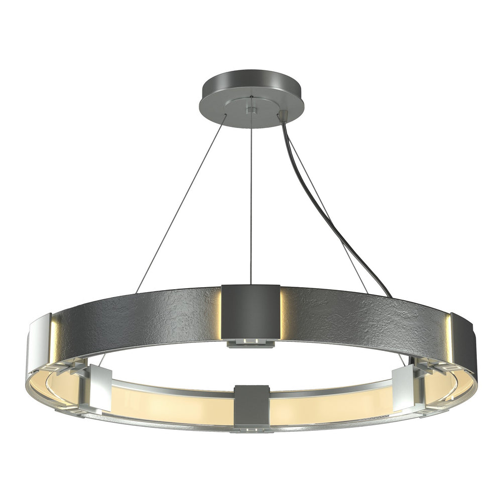 Hubbardton Forge - Six Light Pendant - Aura - Vintage Platinum- Union Lighting Luminaires Decor