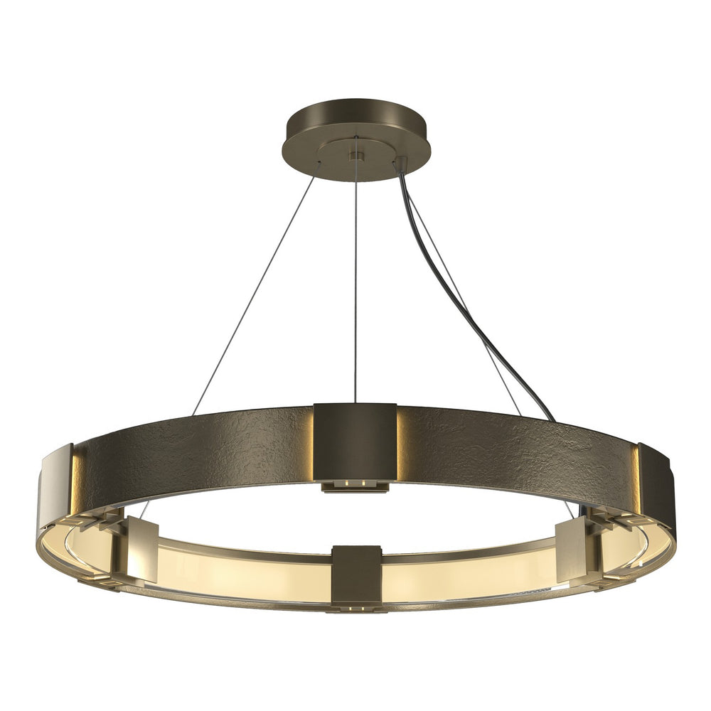 Hubbardton Forge - Six Light Pendant - Aura - Soft Gold- Union Lighting Luminaires Decor