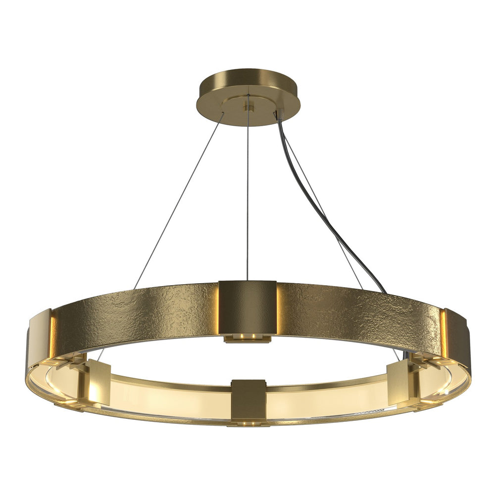 Hubbardton Forge - Six Light Pendant - Aura - Modern Brass- Union Lighting Luminaires Decor