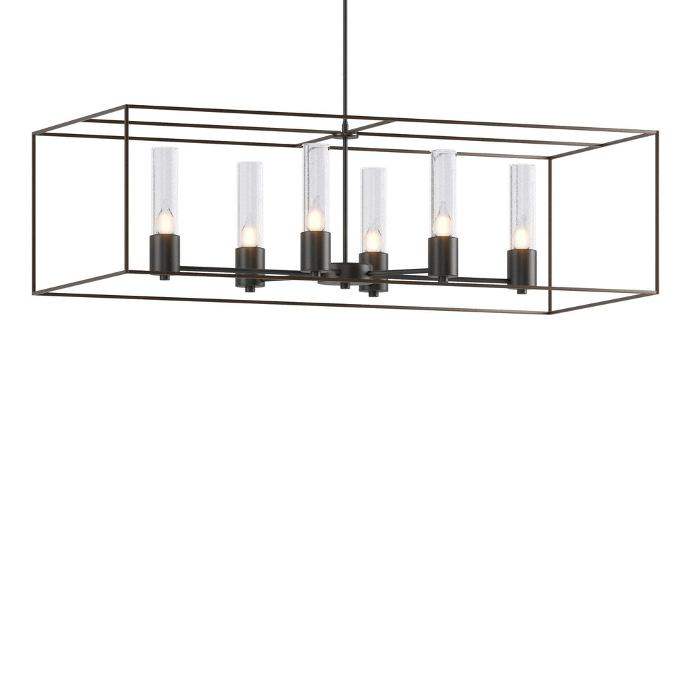 Hubbardton Forge - Six Light Pendant - Portico - Black- Union Lighting Luminaires Decor