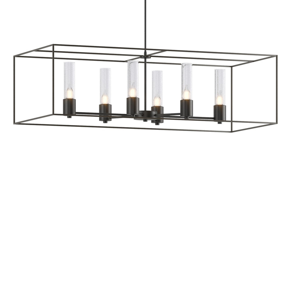 Hubbardton Forge - Six Light Pendant - Portico - Black- Union Lighting Luminaires Decor