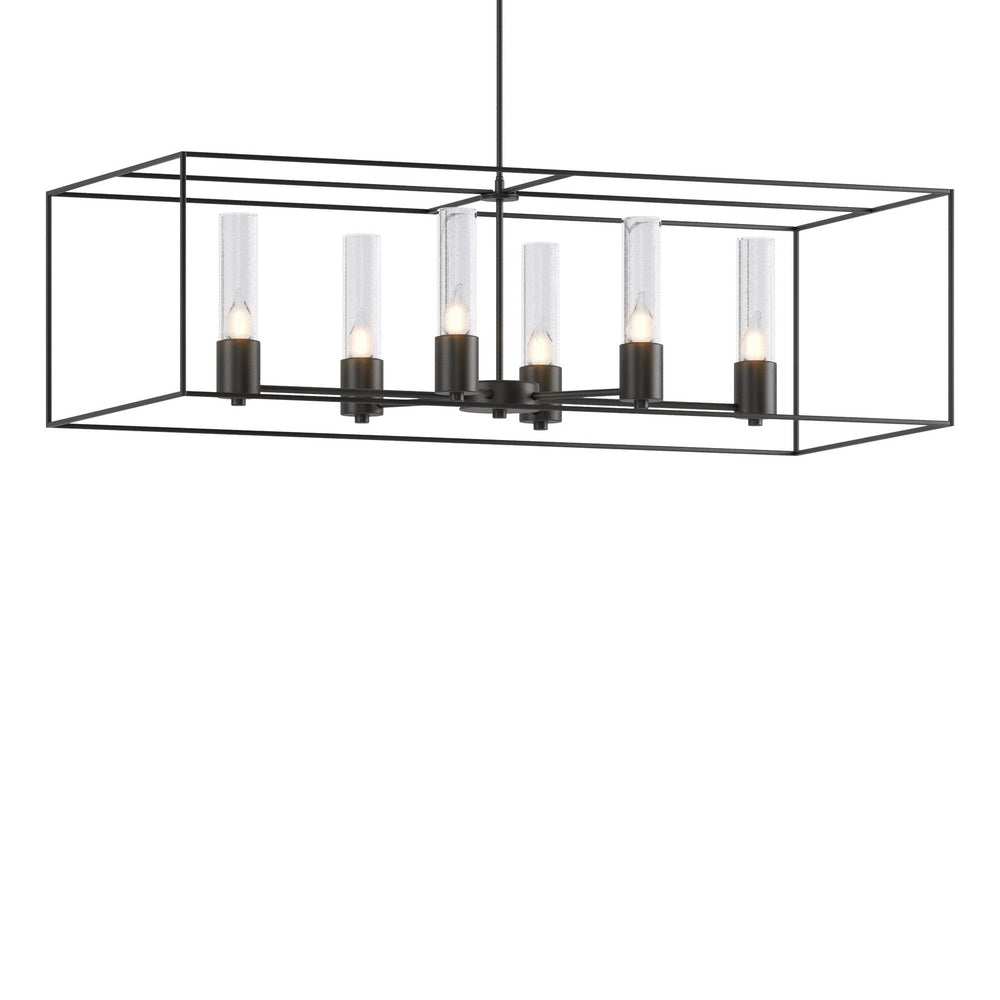 Hubbardton Forge - Six Light Pendant - Portico - Black- Union Lighting Luminaires Decor