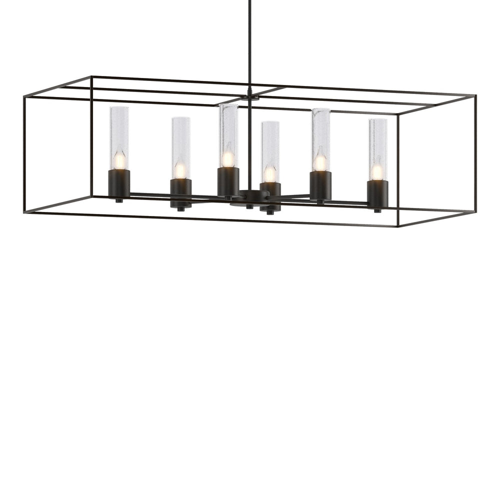 Hubbardton Forge - Six Light Pendant - Portico - Black- Union Lighting Luminaires Decor
