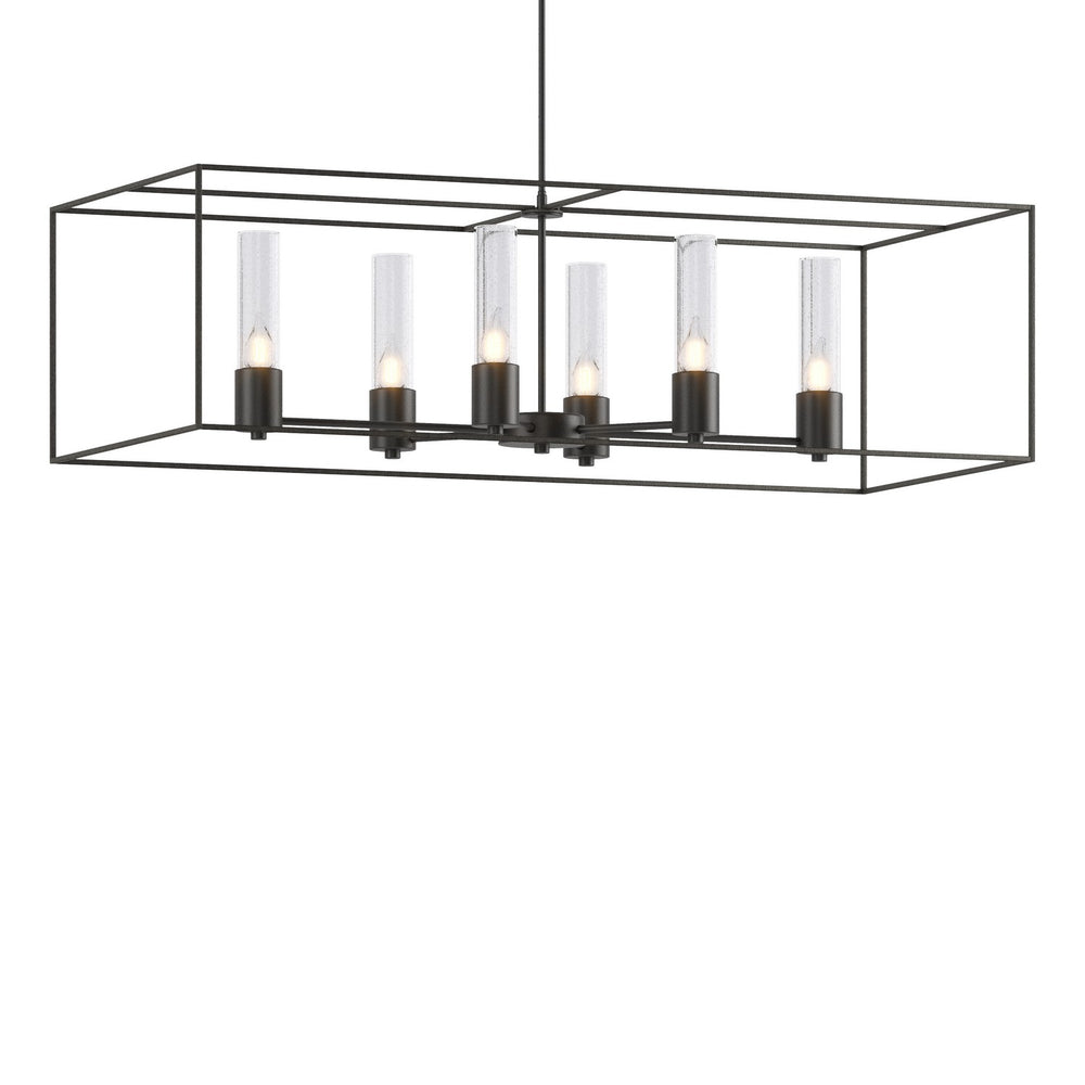 Hubbardton Forge - Six Light Pendant - Portico - Black- Union Lighting Luminaires Decor