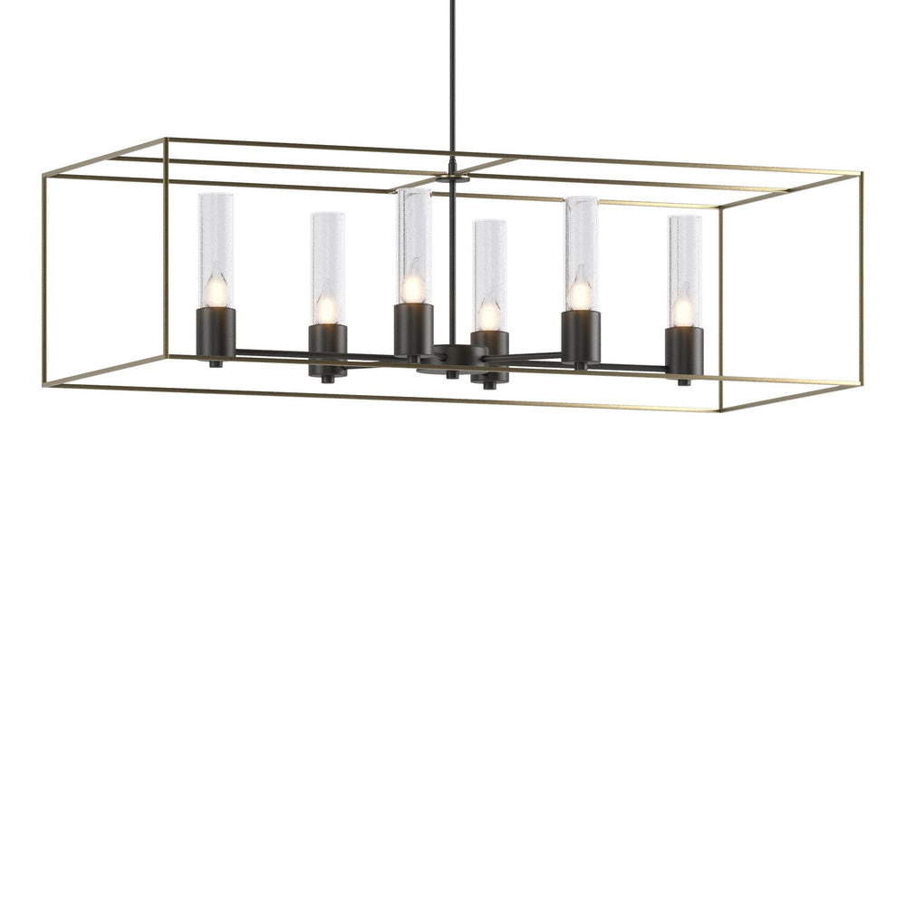Hubbardton Forge - Six Light Pendant - Portico - Black- Union Lighting Luminaires Decor