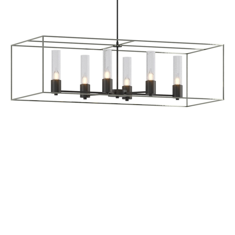 Hubbardton Forge - Six Light Pendant - Portico - Black- Union Lighting Luminaires Decor