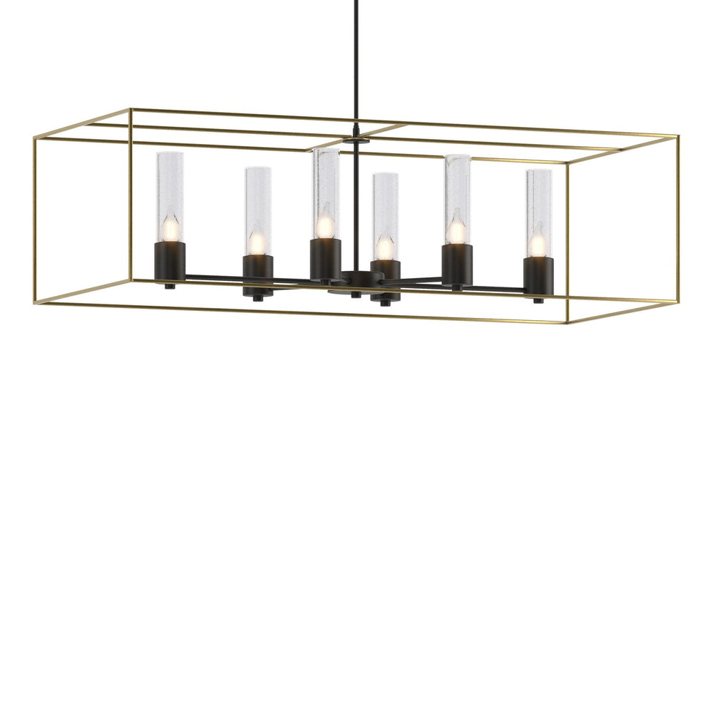 Hubbardton Forge - Six Light Pendant - Portico - Black- Union Lighting Luminaires Decor