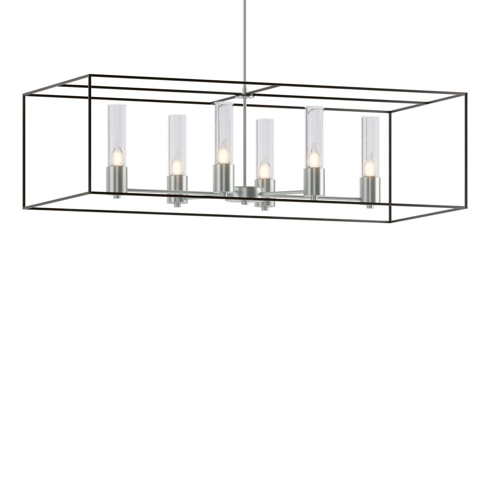 Hubbardton Forge - Six Light Pendant - Portico - Vintage Platinum- Union Lighting Luminaires Decor