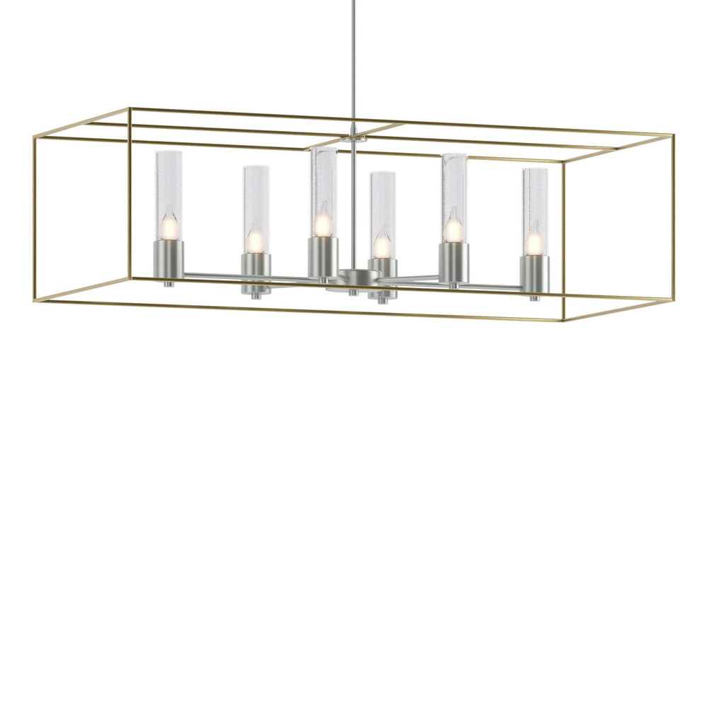 Hubbardton Forge - Six Light Pendant - Portico - Vintage Platinum- Union Lighting Luminaires Decor