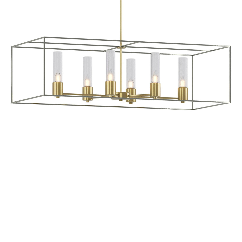 Hubbardton Forge - Six Light Pendant - Portico - Modern Brass- Union Lighting Luminaires Decor