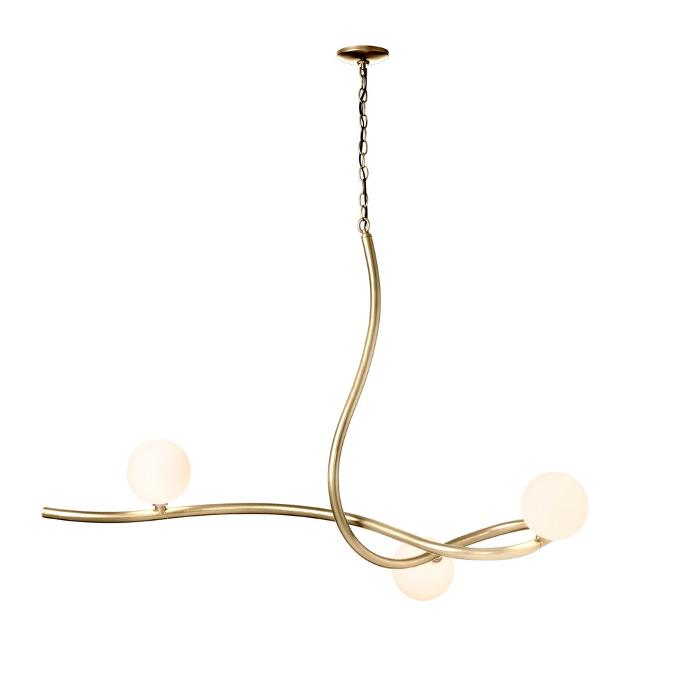 Hubbardton Forge - Three Light Pendant - Slide - Modern Brass- Union Lighting Luminaires Decor