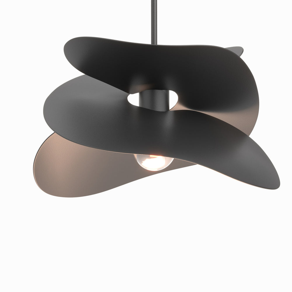 Hubbardton Forge - One Light Pendant - Hibiscus - Black- Union Lighting Luminaires Decor