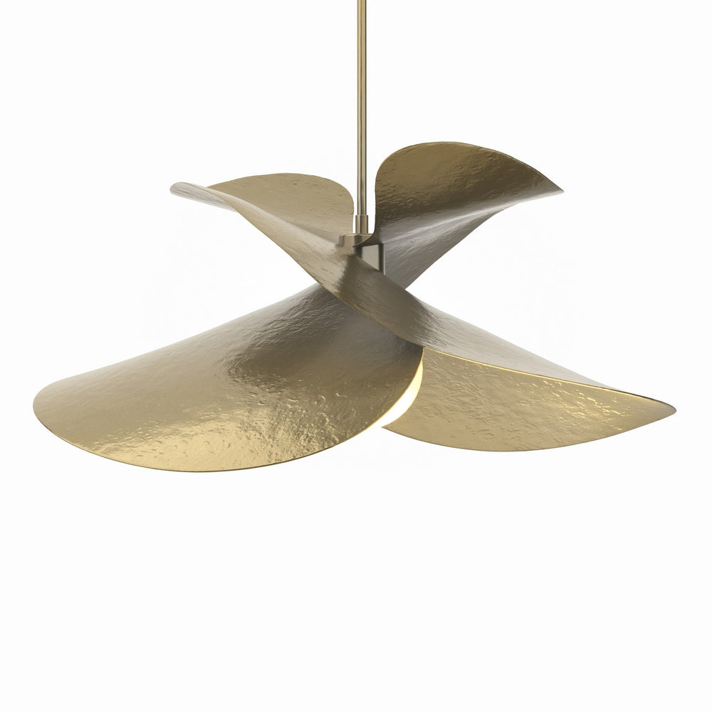 Hubbardton Forge - One Light Pendant - Hibiscus - Modern Brass- Union Lighting Luminaires Decor