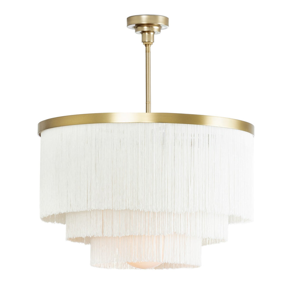 Regina Andrew Canada - Four Light Chandelier - Cabaret Fringe - Natural Brass- Union Lighting Luminaires Decor