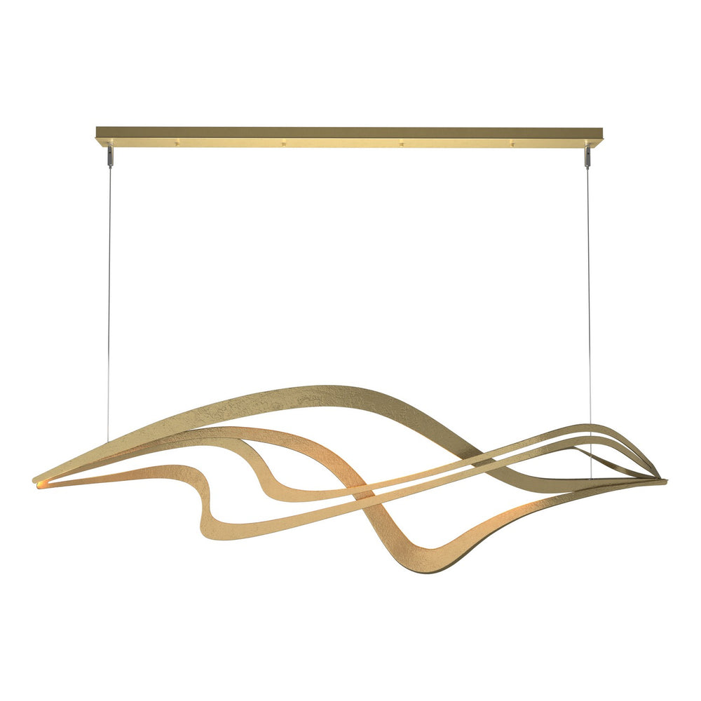 Hubbardton Forge - LED Pendant - Crossing Waves - Modern Brass- Union Lighting Luminaires Decor