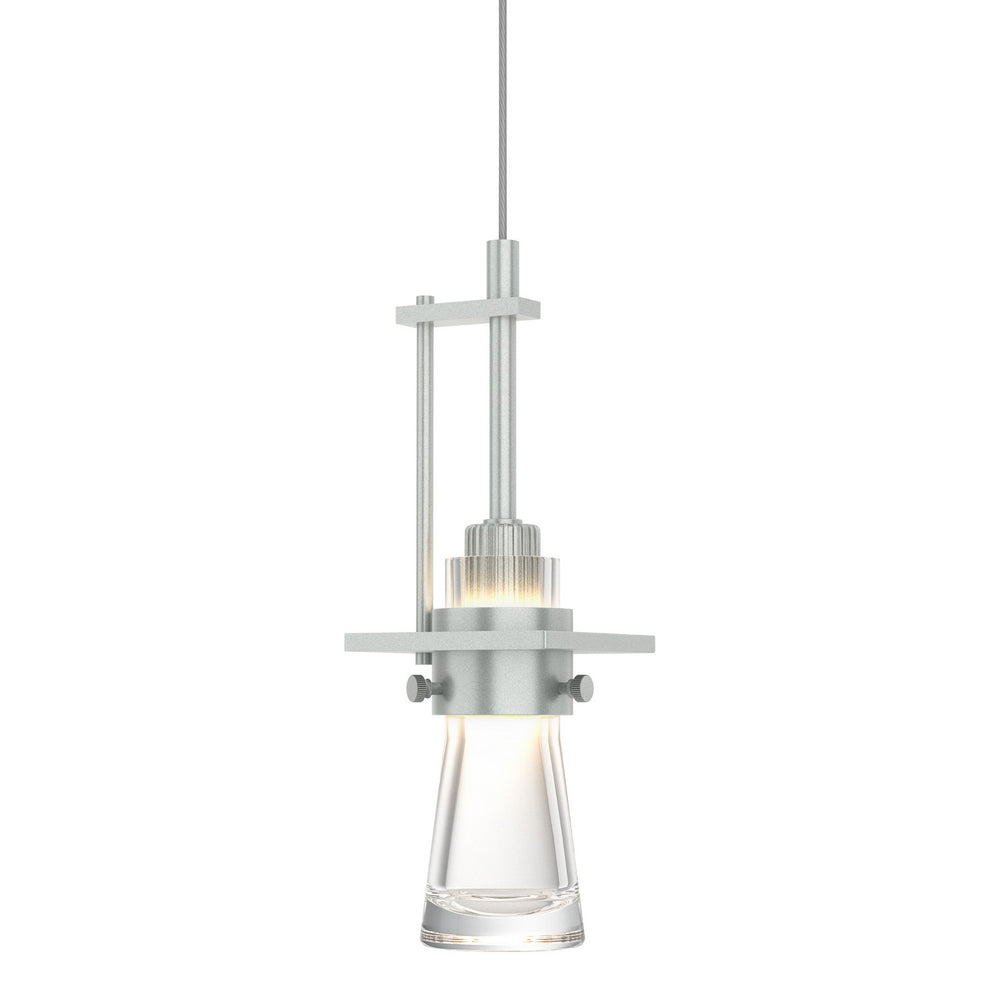 Hubbardton Forge - One Light Mini Pendant - Erlenmeyer - Vintage Platinum- Union Lighting Luminaires Decor