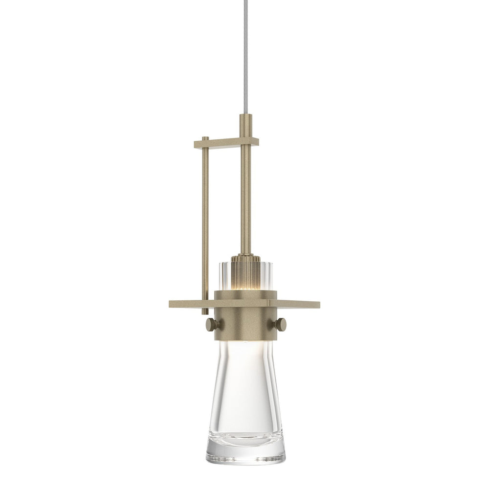 Hubbardton Forge - One Light Mini Pendant - Erlenmeyer - Soft Gold- Union Lighting Luminaires Decor