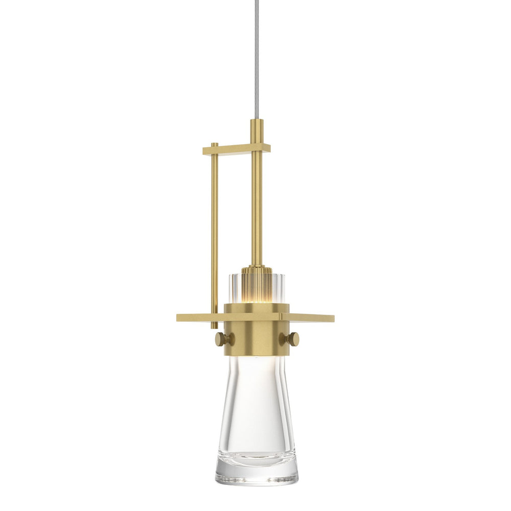 Hubbardton Forge - One Light Mini Pendant - Erlenmeyer - Modern Brass- Union Lighting Luminaires Decor