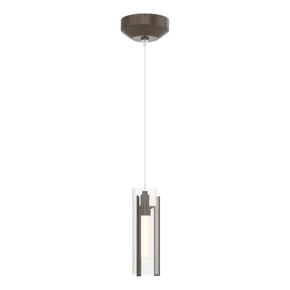 Hubbardton Forge - One Light Mini Pendant - Exos Glass - Bronze- Union Lighting Luminaires Decor