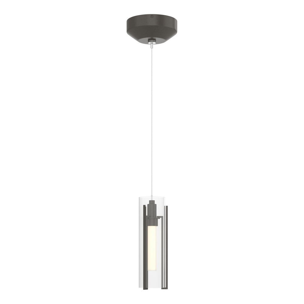 Hubbardton Forge - One Light Mini Pendant - Exos Glass - Dark Smoke- Union Lighting Luminaires Decor