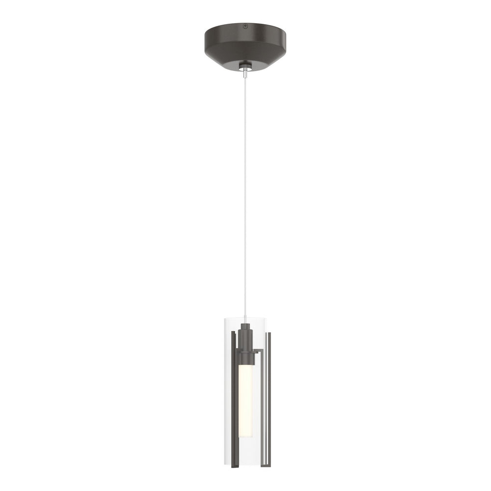 Hubbardton Forge - One Light Mini Pendant - Exos Glass - Oil Rubbed Bronze- Union Lighting Luminaires Decor