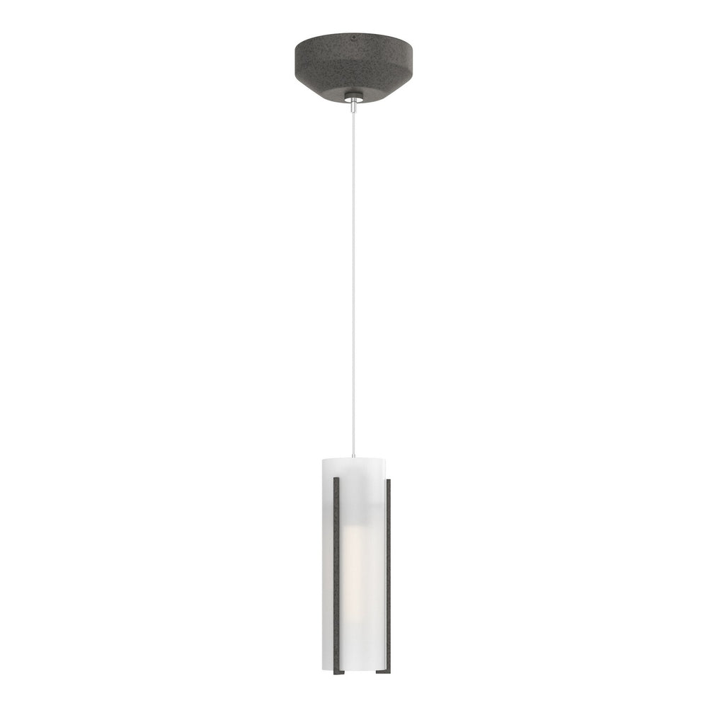 Hubbardton Forge - One Light Mini Pendant - Exos Glass - Natural Iron- Union Lighting Luminaires Decor