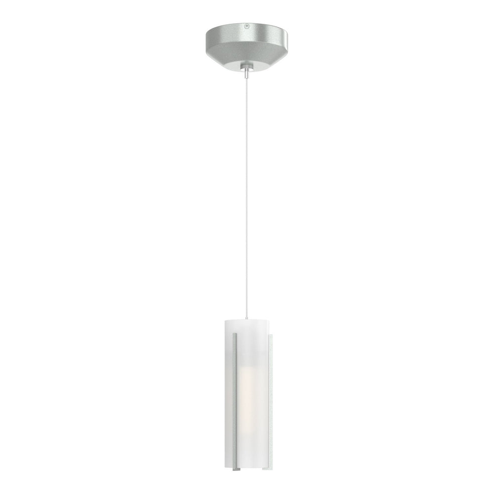 Hubbardton Forge - One Light Mini Pendant - Exos Glass - Vintage Platinum- Union Lighting Luminaires Decor