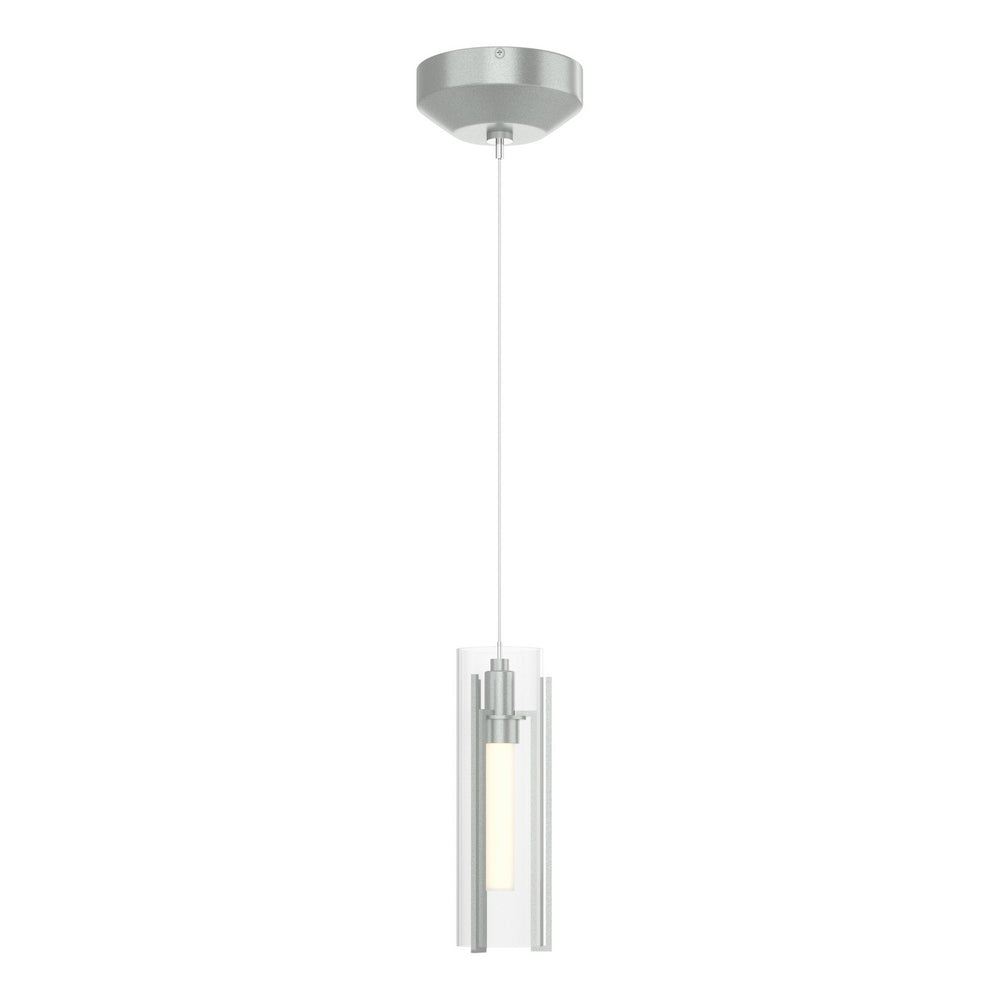 Hubbardton Forge - One Light Mini Pendant - Exos Glass - Vintage Platinum- Union Lighting Luminaires Decor