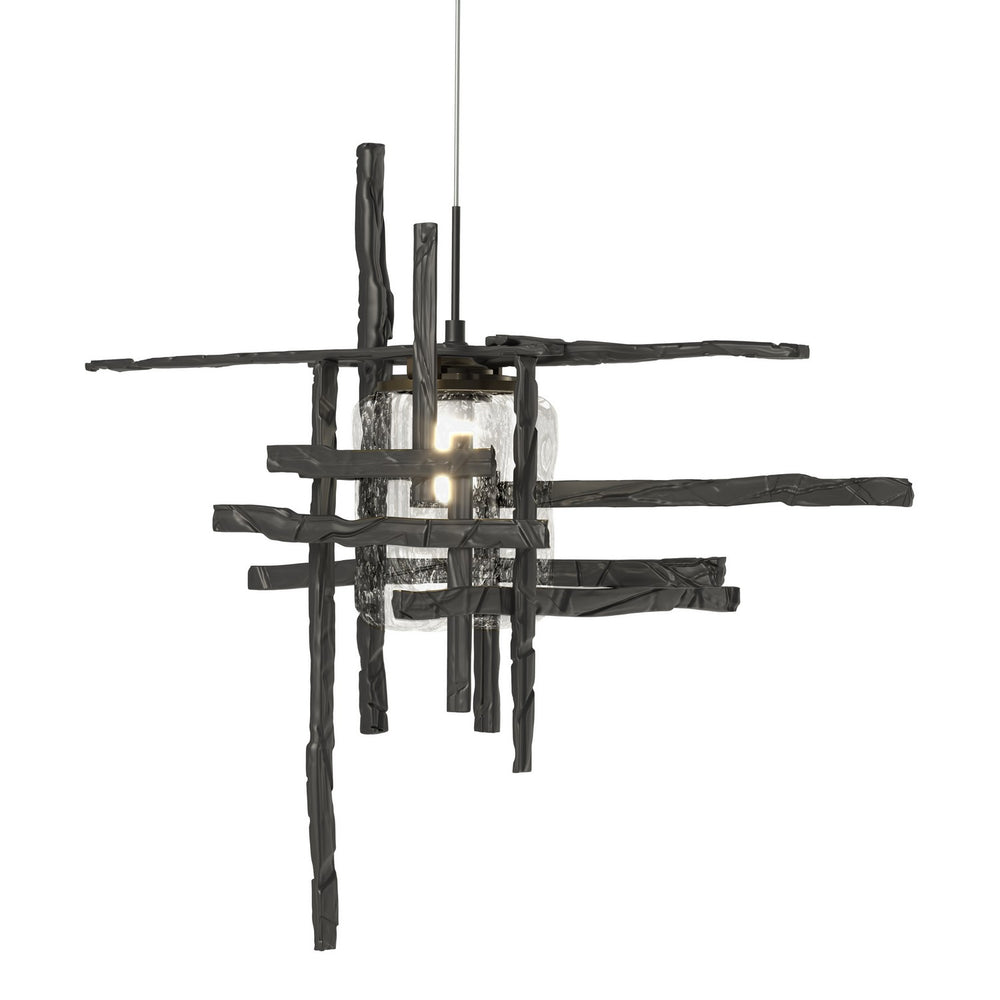 Hubbardton Forge - One Light Mini Pendant - Tura - Black- Union Lighting Luminaires Decor