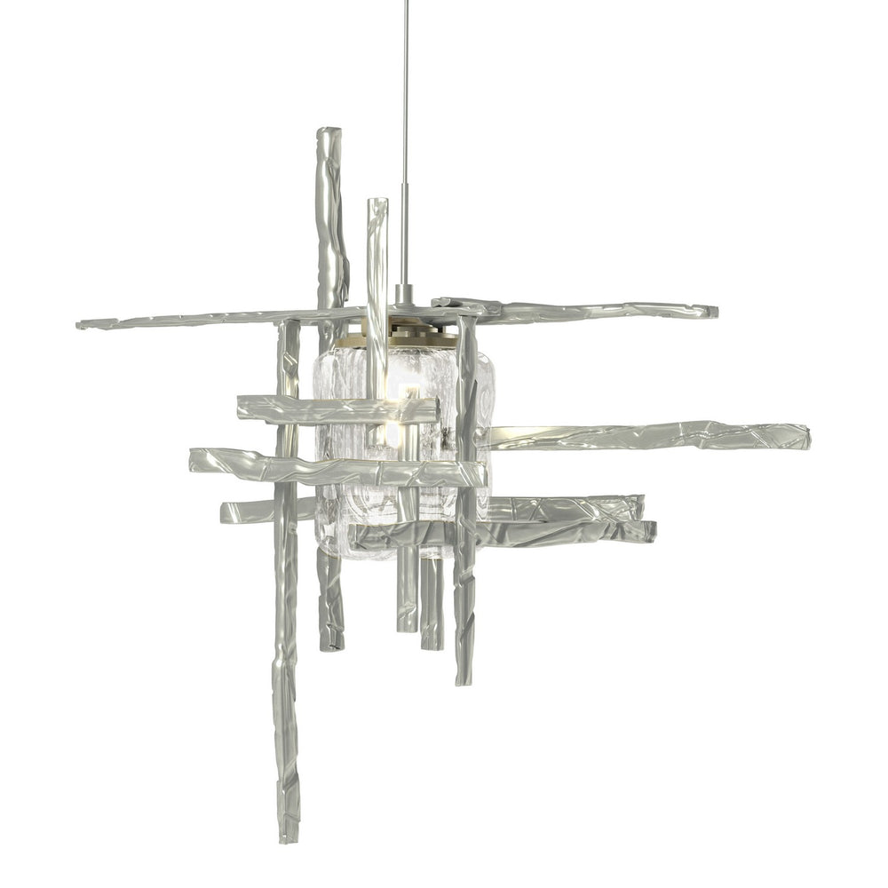 Hubbardton Forge - One Light Mini Pendant - Tura - Vintage Platinum- Union Lighting Luminaires Decor
